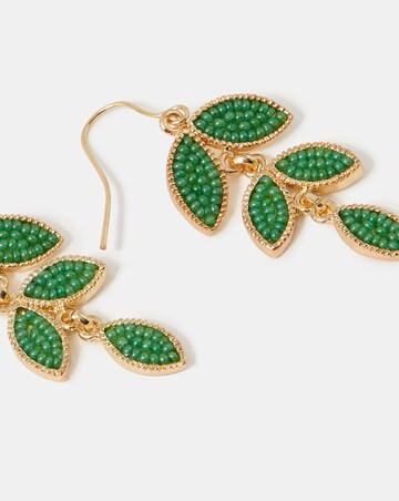 Accessorize Beaded Leaf Drop Earrings