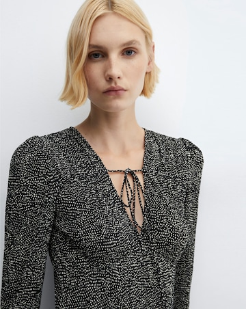 Mango Printed Bow Tie Dress