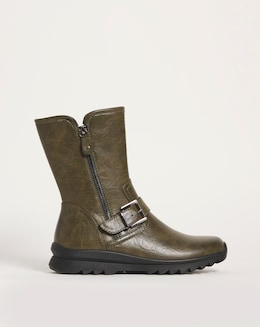 Cushion Walk Casual Boot with Side Zip Detail E Fit