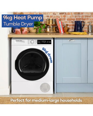 Russell Hobbs RH9HPTD111W, 9kg, Heat Pump Tumble Dryer - White