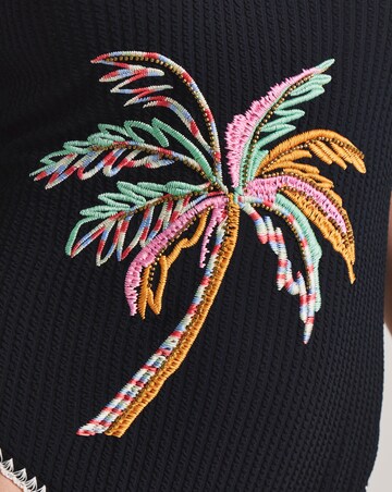 Statement Palm Embroidered Swimsuit