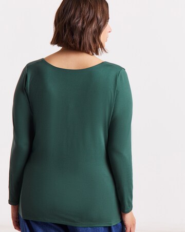 Simply Be Dark Green Long Sleeve Square Neck Top