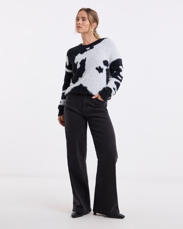 Cow Print Crew Neck Jumper
