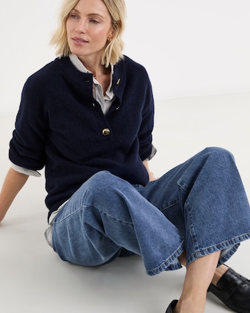 Classic Henley Button Knit Jumper
