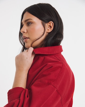 Simply Be Button Through Red Shacket