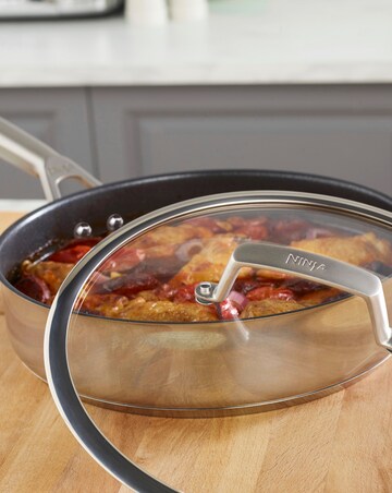 Ninja Foodi ZEROSTICK Stainless Steel 26cm Saute Pan with Lid
