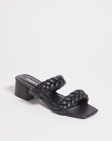 Isobel Plaited Low Block Heeled Sandals - Wide Fit (E)