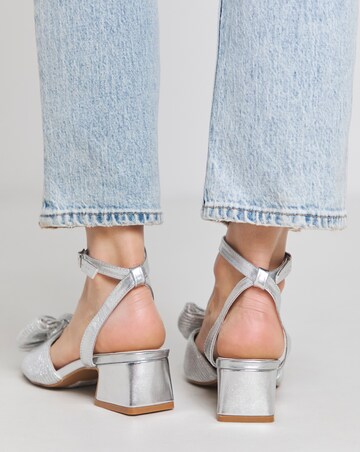Isla Plisse Bow Low Heel Occasion Sandals Wide E Fit