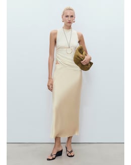 Mango Yellow Satin Skirt