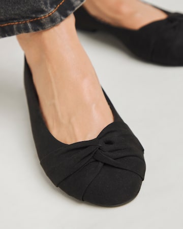 Nova Twist Front Ballerina Shoes Extra Wide EEE Fit