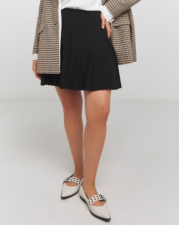 Black Pleated Mini Skirt