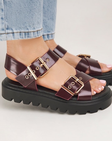 Bey Statement Buckle Chunky Sandals Wide E Fit