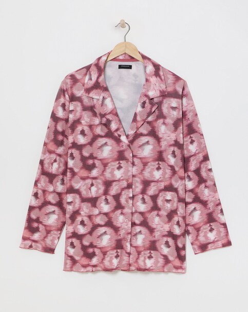 Button Through Plisse Pyjama Set