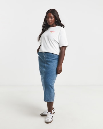 Simply Be White Sorrento Slogan T-Shirt