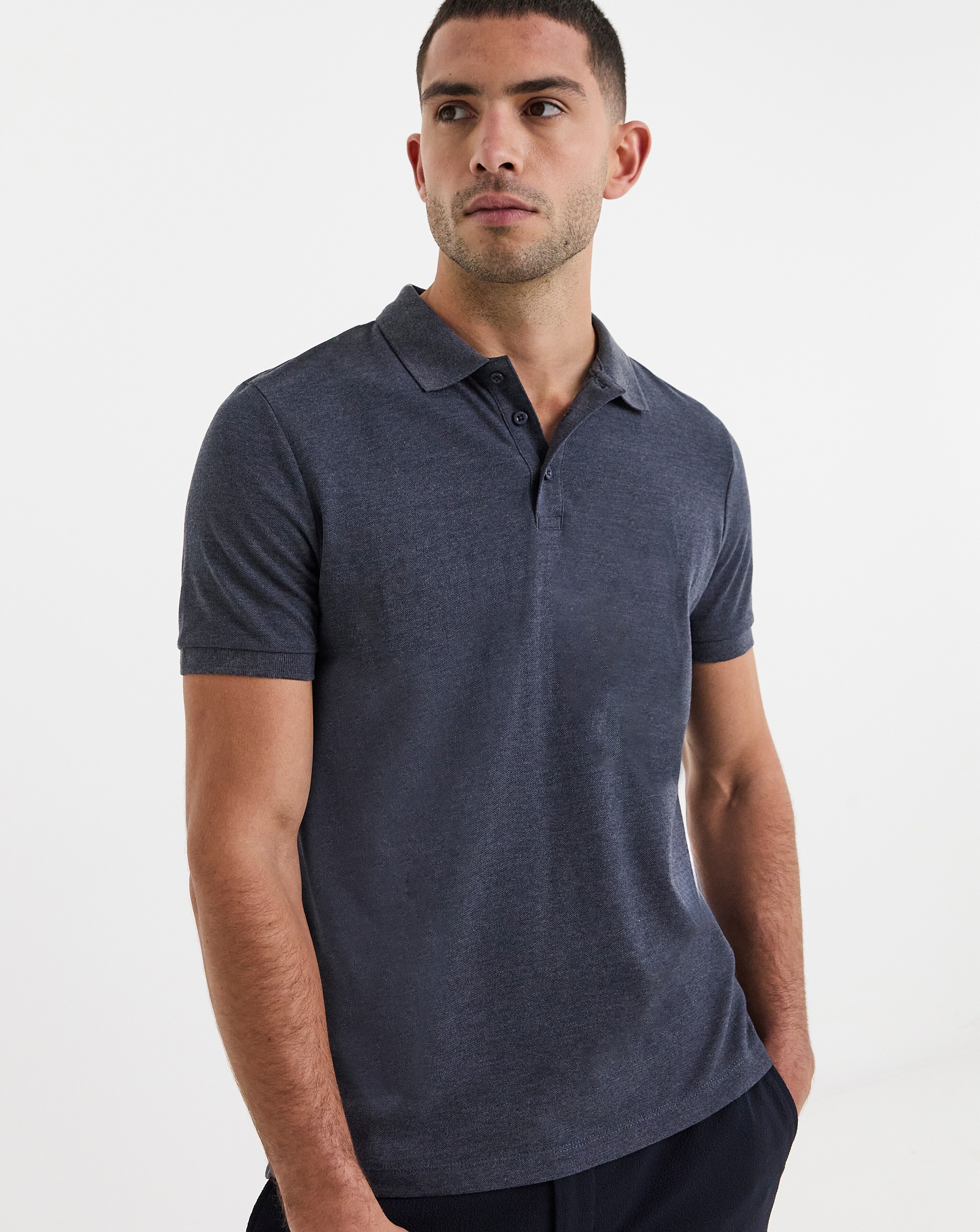 Pure Cotton Marl Pique Polo