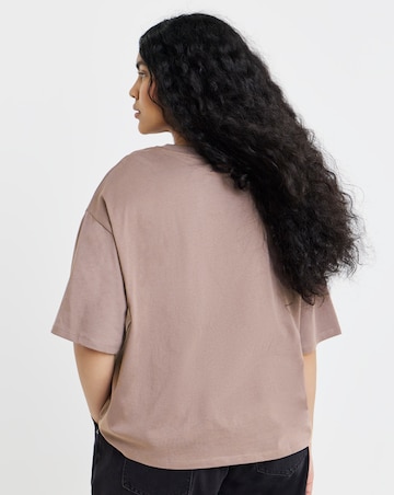 Simply Be Dark Chocolate Embroidered Coffee & Pastry T-Shirt