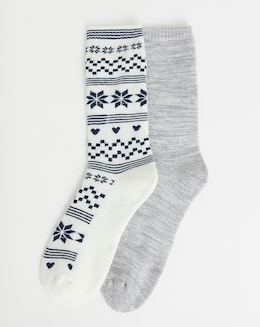 Pretty Secrets (2 Pair Pack) Fleece Lined Long Thermal Socks