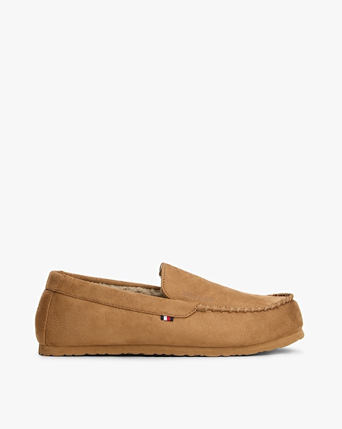 Tommy Hilfiger Suede Driver Slippers - Tan