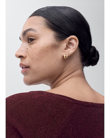 Mango V Neck Fine Knit Sweater