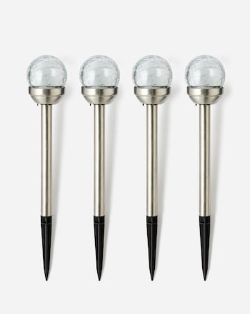 Crackle Ball Colour Changing Solar Stake Lights Set of 4