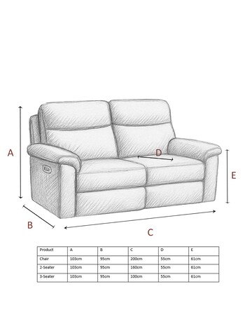 Aspire Corvan Leather Recliner 3 Seater