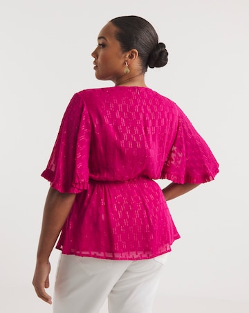 Joanna Hope Metallic Dobby Blouse