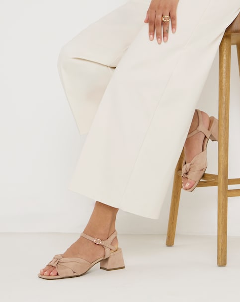 Leilani Twist Upper Block Heel Sandals - Wide Fit (E)