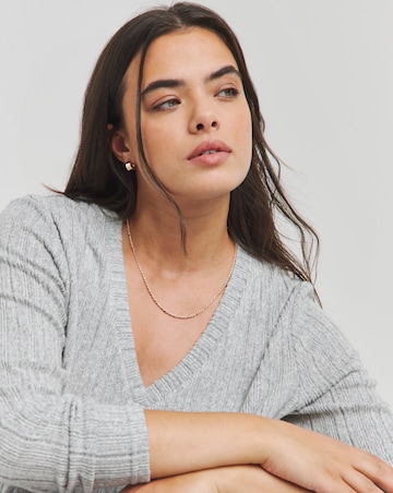Grey Ribbed Smock Dress