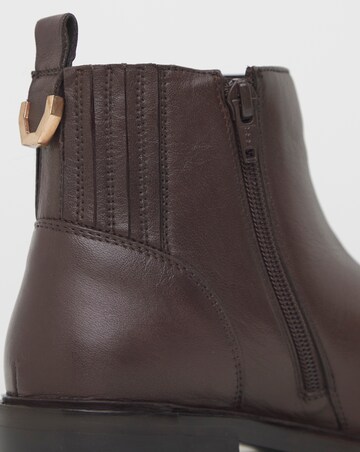 Blythe Hidden Gusset Leather Ankle Boots - Wide Fit (E)