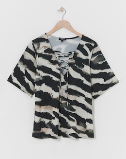 Lace Up Jersey Top