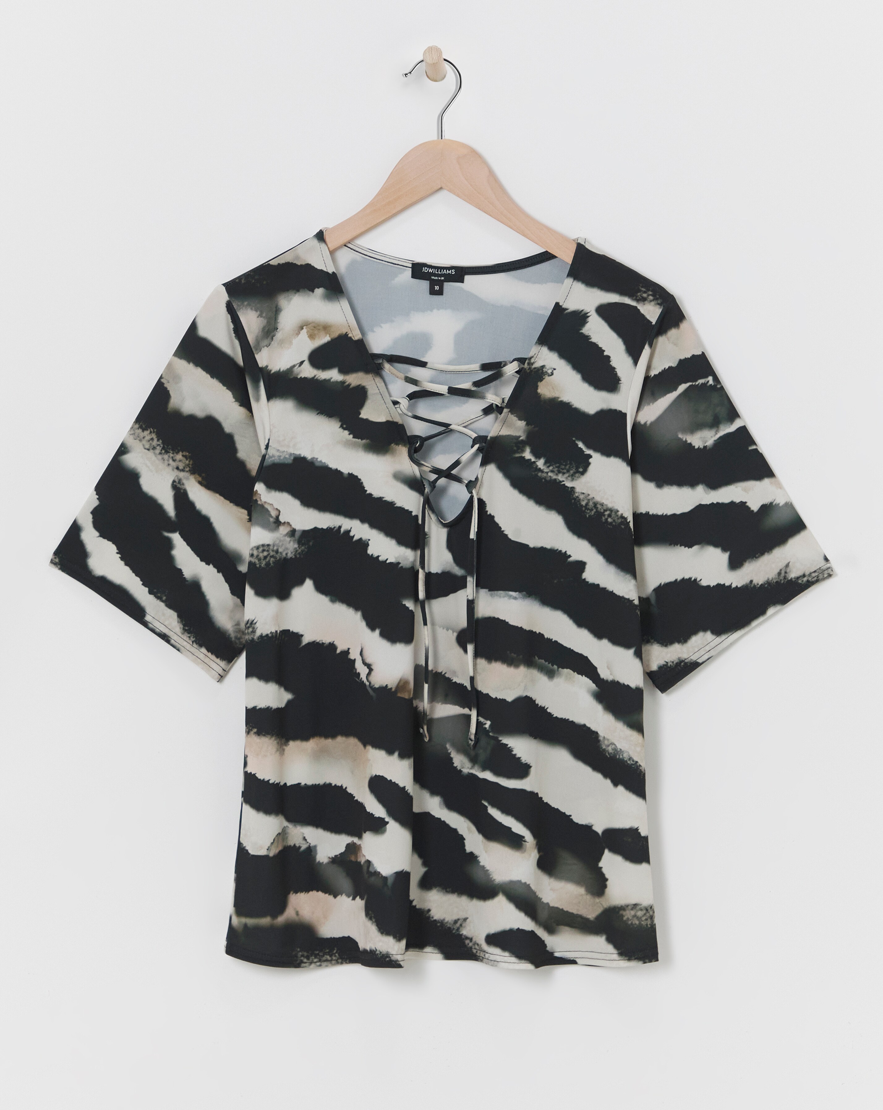 Lace Up Jersey Top