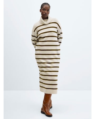 Mango Roll-Neck Slouchy Knitted Jumper Dress
