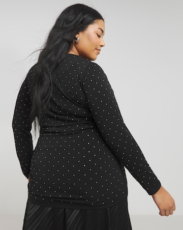 Joanna Hope Jersey Top With Studs