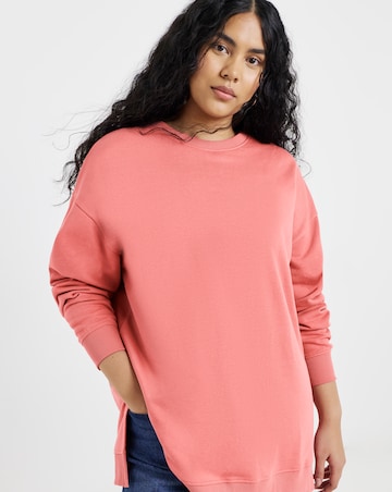 Rose Side Split Sweatshirt Tunic