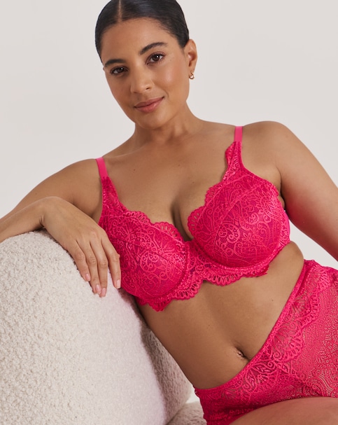 Pretty Secrets Mila Lace Full Cup Wired Bra (B-G) Pink
