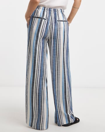 Blue Stripe Wide Leg Trousers