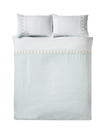 Catherine Lanfield Embroidered Daisy Soft Touch Duvet Cover Set
