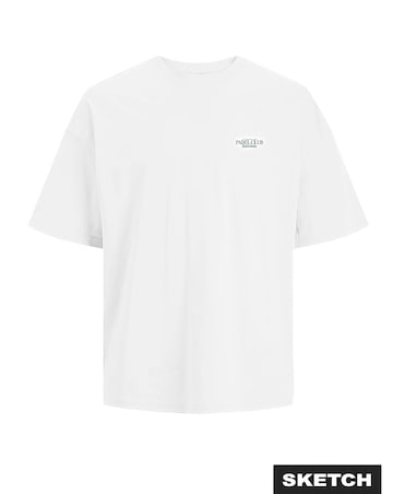 Jack & Jones Padel Club Back Graphic T-Shirt - White