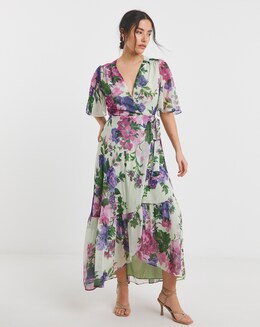 Hope &amp; Ivy Pricilla Wrap Maxi Dress