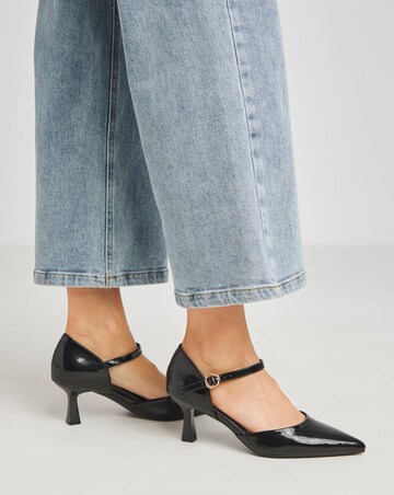 Heavenly Soles Corrine Two Part Pointed Toe Heeled Shoes - Extra Wide Fit (EEE)