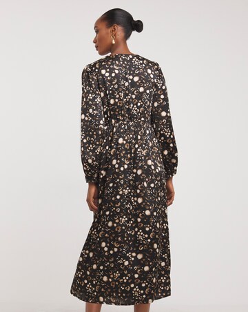 Matte Satin Button Front Tea Dress