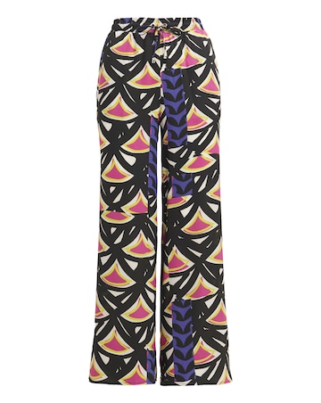 Simply Be Geo Print Satin Wide Leg Trousers