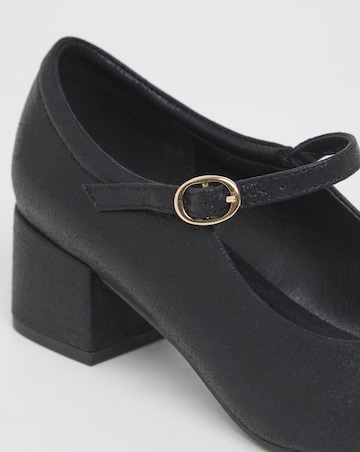 Heavenly Soles Patricia Block Heel Mary Janes - Wide Fit (E)