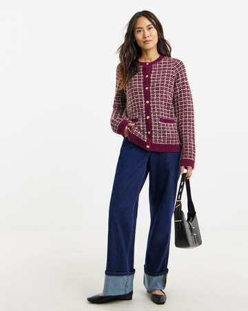Cherry Lurex Cardigan