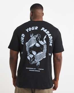 Jack &amp; Jones Charge Back Graphic T-Shirt - Black