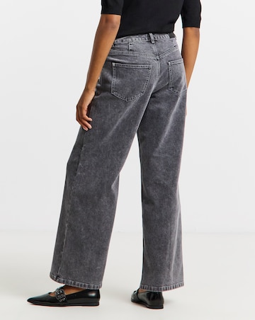 Dark Grey Wide Leg Jeans