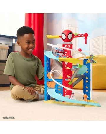 Marvel Spidey and His Amazing Friends Construction Zone Chaos Race Track Set