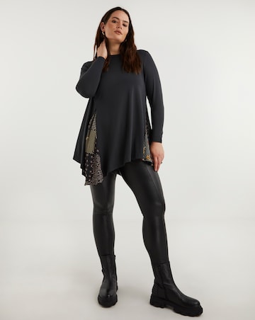 Joe Browns Black Patchwork Longline Waterfall Jersey Tunic