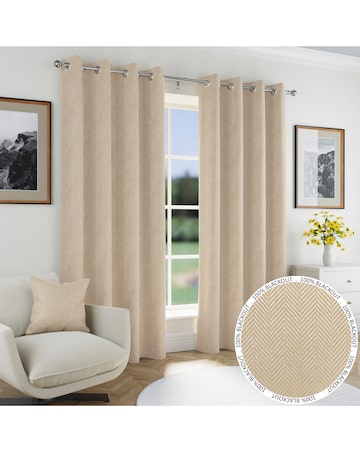 Chester Herringbone Eyelet Curtains
