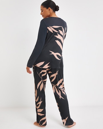 Figleaves Stretch Satin And Jersey Pyjama Set